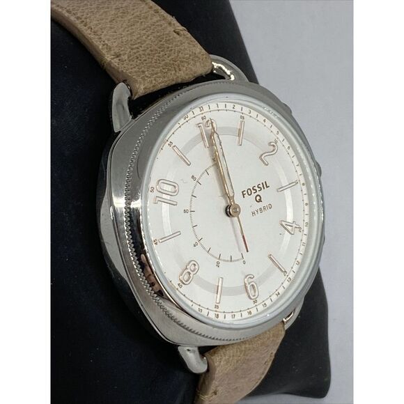 Fossil FTW1200 Women's Sand Leather Silver Analog Dial Hybrid Smartwatch XX704 - Picture 5 of 12